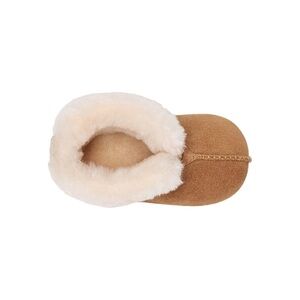 Kids Cozy Shearling-Lined Slipper Bootie - Chestnut